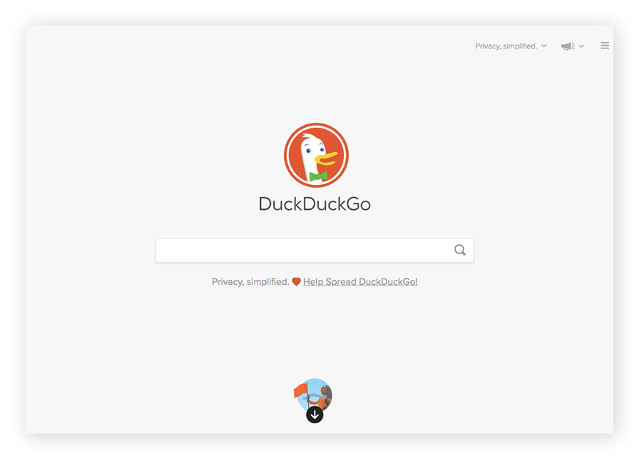 DuckDuckGo暗网搜索引擎的首页